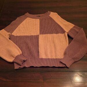 Debut Two-Tone Sweater in Brown and Tan